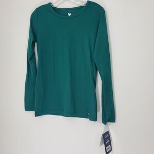 NWT Adar Hunter Green Long Sleeve Tee, Size Small